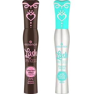 essence front view of Lash Princess brown mascara and primer showing product duo benefits