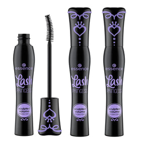 Essence Cosmetics front packaging of three black Lash Princess mascaras showing value pack