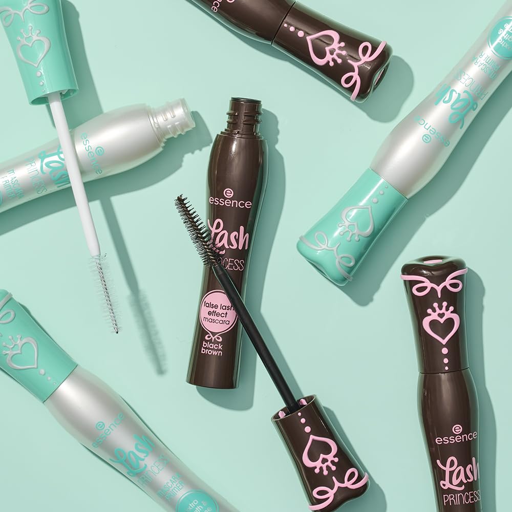essence model applying mascara showing easy application and defined lash effect