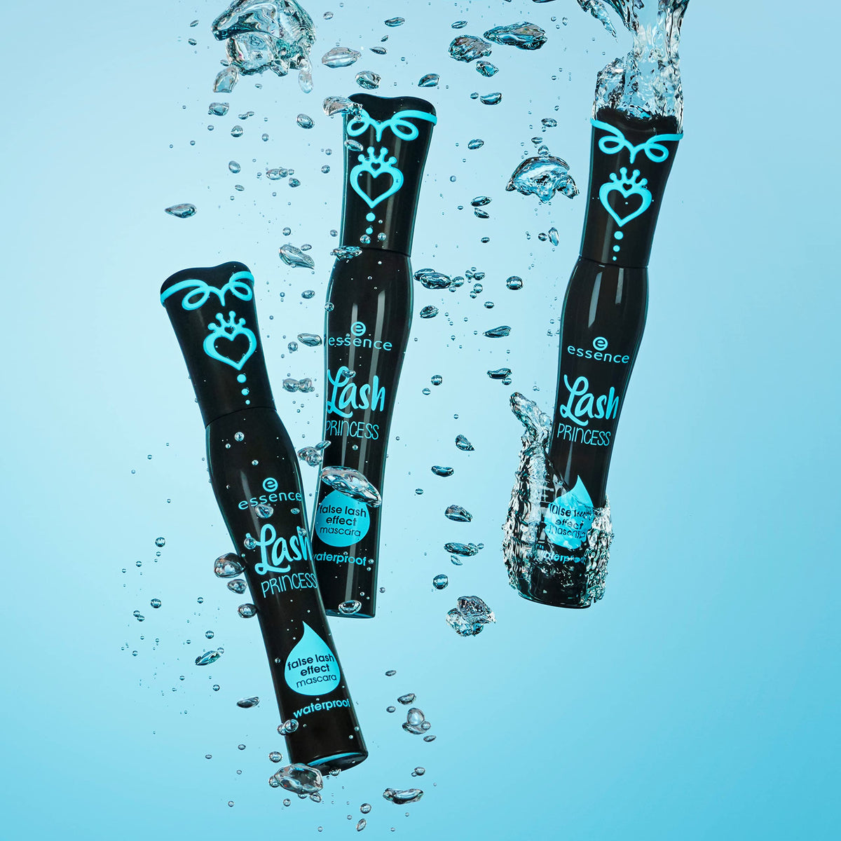 Essence Lash Princess tubes beside ruler showing size and included contents