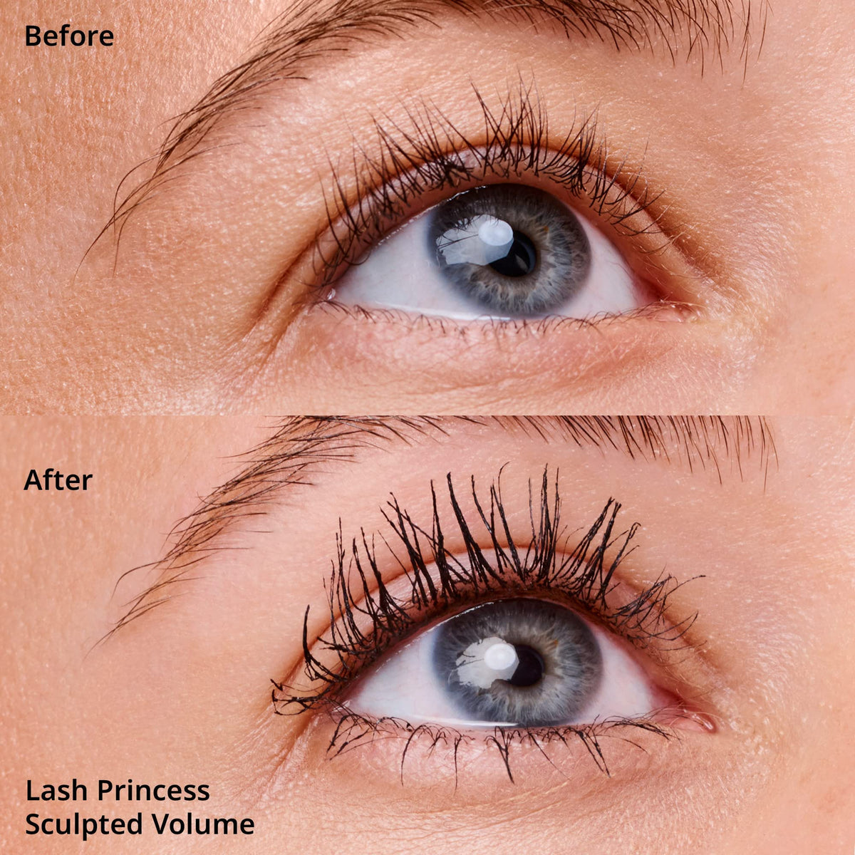 Essence Cosmetics black mascara texture swiped to show smooth, buildable finish