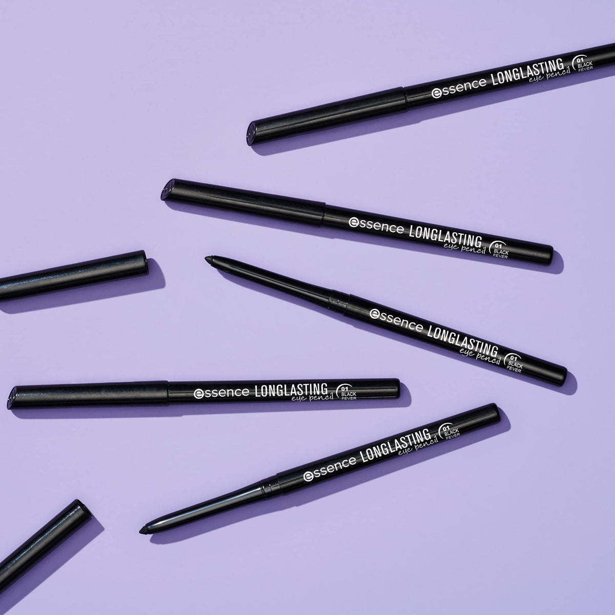 Essence Cosmetics eyeliners inside a makeup bag for easy travel use