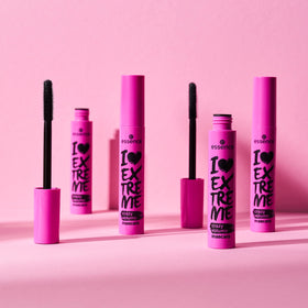 essence mascara on vanity setting with brushes and mirror suggesting everyday use