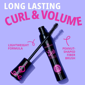 Essence Cosmetics mascara texture swatch showing rich pigment and smooth finish