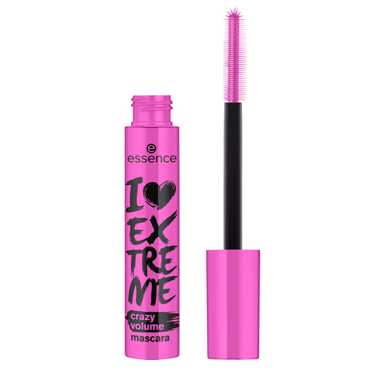 essence mascara wand close-up showing dense bristles for intense volume