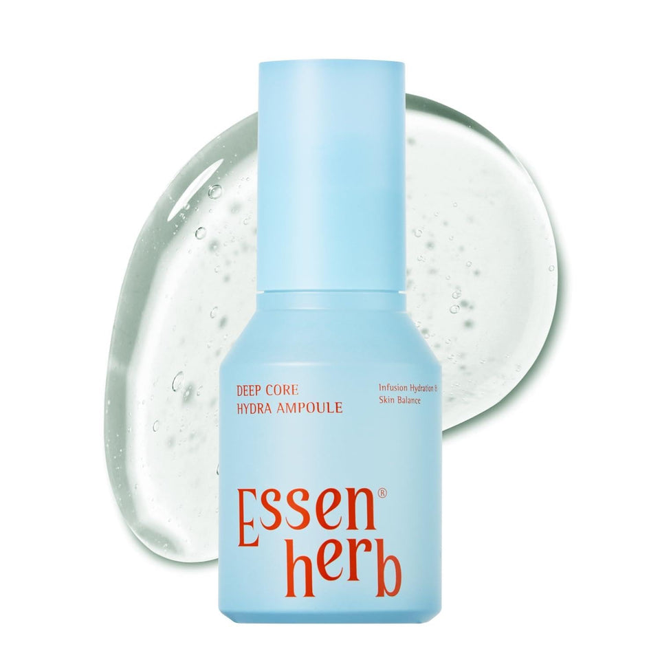 ESSENHERB ampoule front bottle showing sleek packaging and hydration benefits