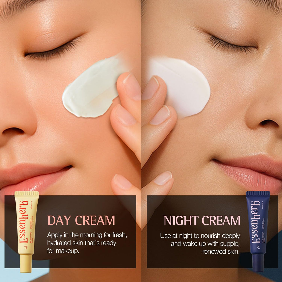 ESSENHERB Float It night cream texture close-up highlighting rich nourishment