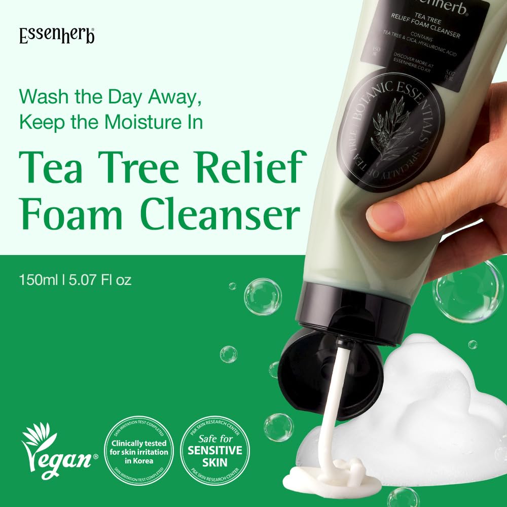 ESSENHERB pump dispensing creamy foam for easier application