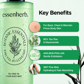 ESSENHERB texture droplet on skin illustrating fast-absorbing, non-greasy finish