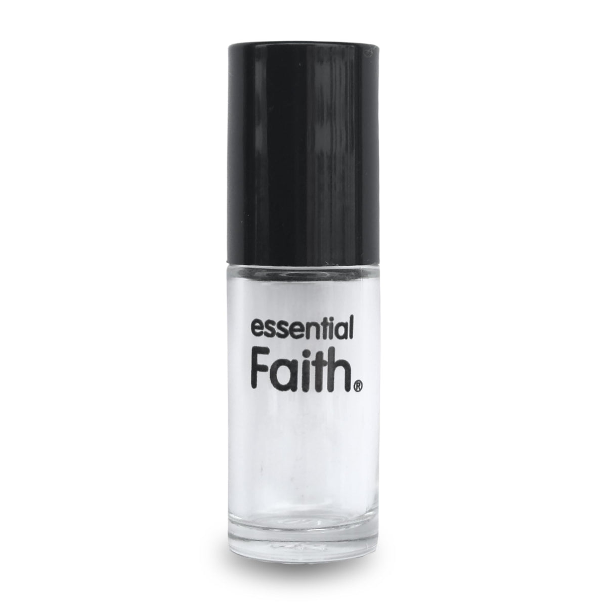 Essential Faith front packaging showing roll-on bottle and label, highlighting portability