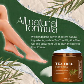 Essentially KateS cream being massaged into foot to soothe and moisturize skin