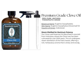 Essentially KateS label close-up showing botanical name and steam-distilled origin for trust