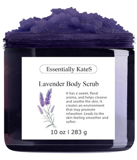 Essentially KateS jar front view showing lavender scrub and spa-ready look