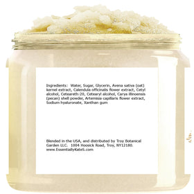 Essentially KateS close-up texture of scrub with oatmeal grains for soft exfoliation
