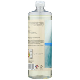 Essentials glycerin refill in use pouring into dispenser, convenient large-bottle refill advantage