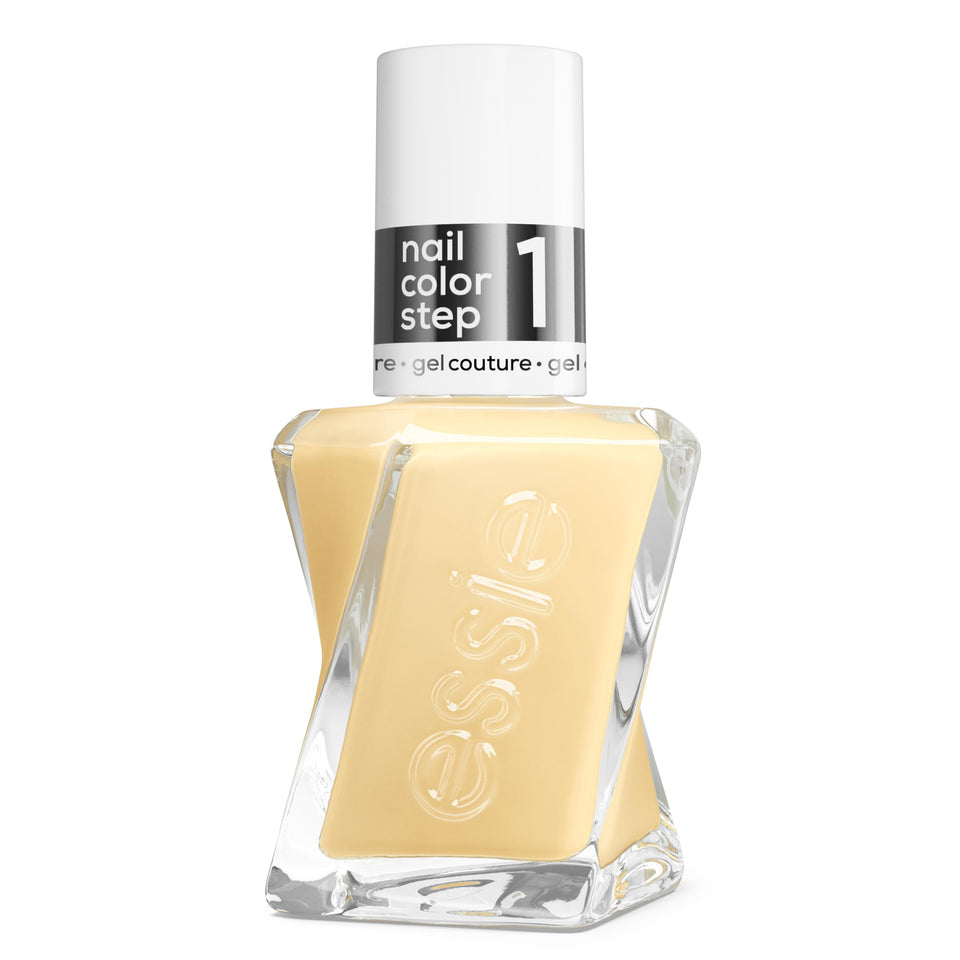 essie bottle front view showing Atelier at the Bay yellow and branding, highlights color accuracy