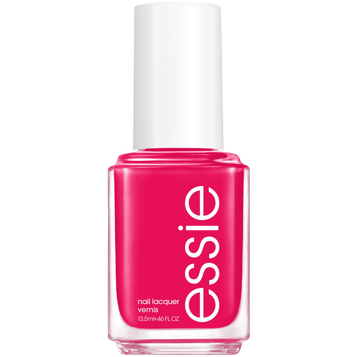 essie front bottle showing bright fuchsia shade and salon-quality gloss