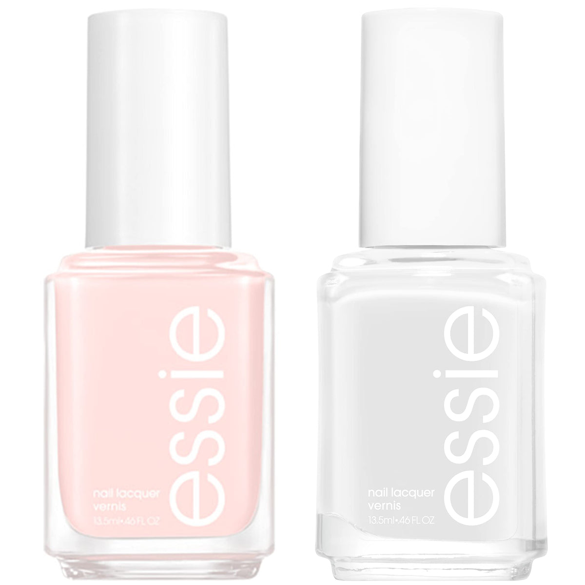 essie kit front packaging showing both bottles and benefits for a classic French mani