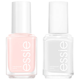 essie kit front packaging showing both bottles and benefits for a classic French mani