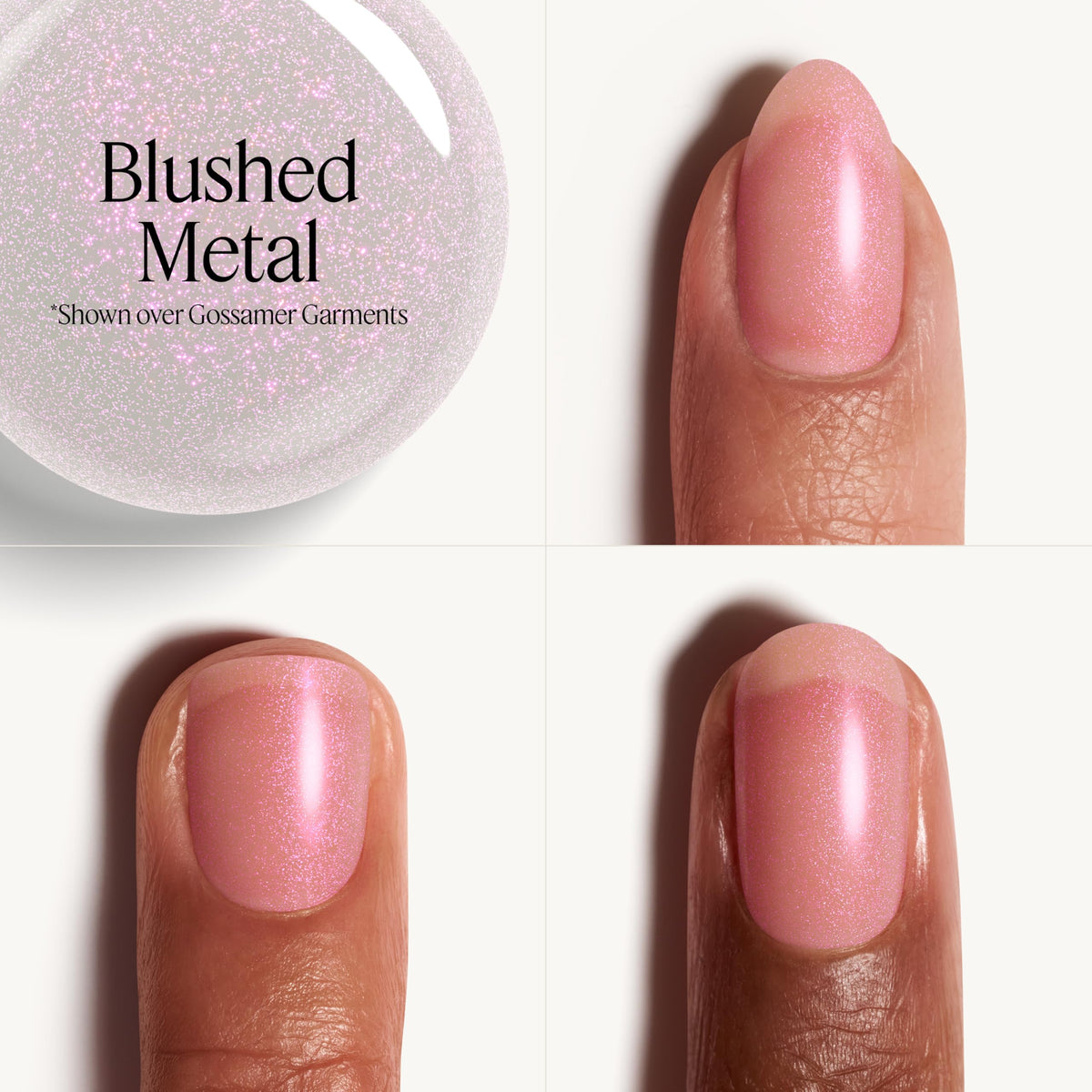 essie brush applying blushed metal glaze, precise application for even chrome finish