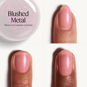 essie brush applying blushed metal glaze, precise application for even chrome finish