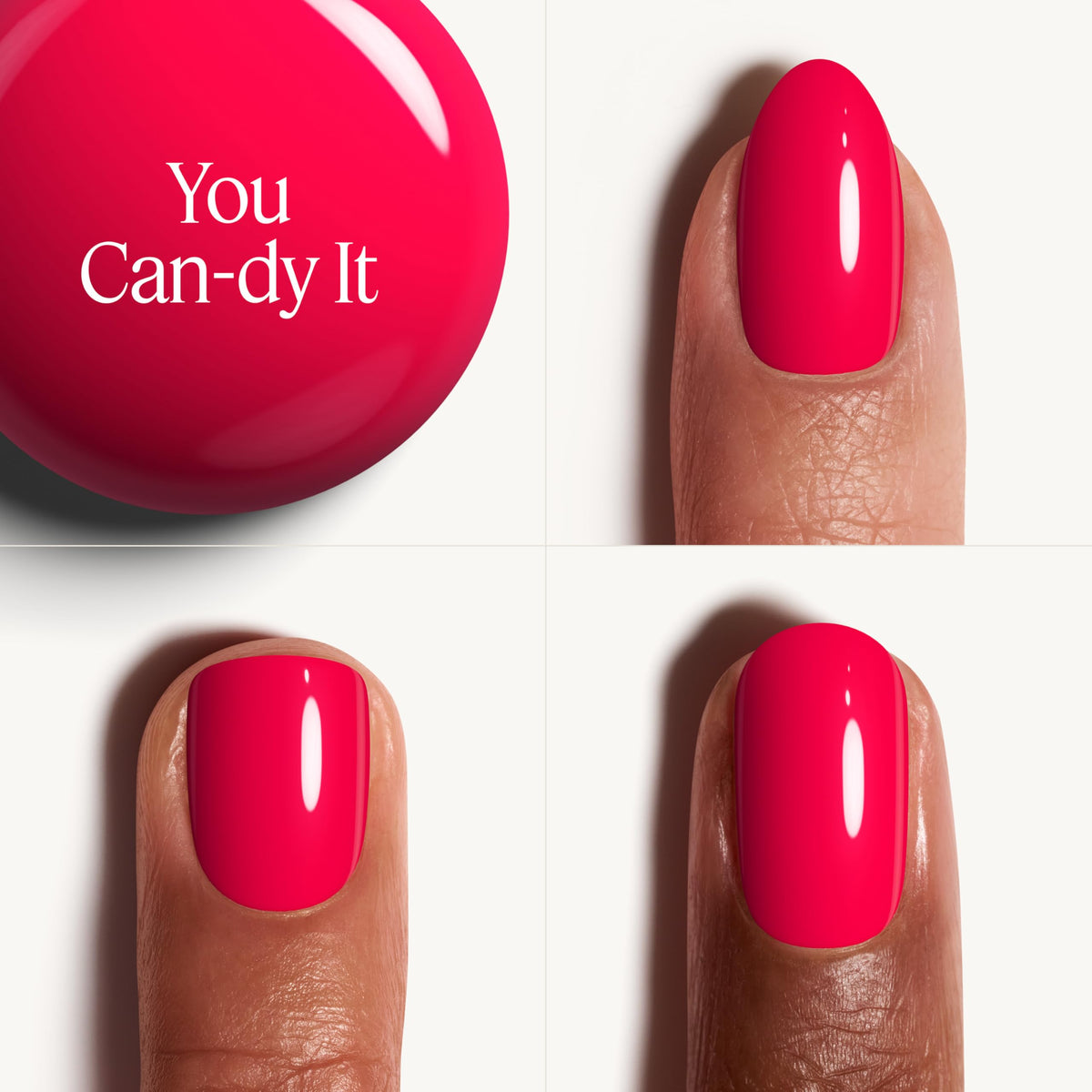 essie bottle closeup displaying glossy formula and rich rosy-pink pigment for shine