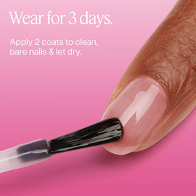 essie bottle in hand showing size and travel-friendly benefit