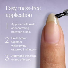 essie on a model hand showing natural-looking repaired nails