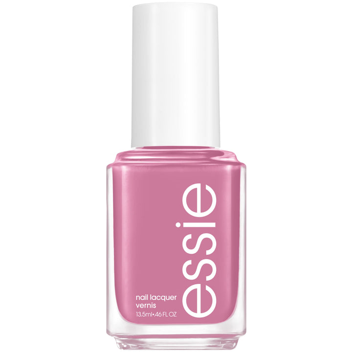 essie bottle front view showing purple shade and glossy finish benefit