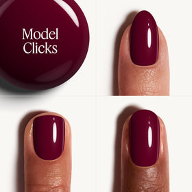 essie Clicks cap and label close-up highlighting brand details for easy identification benefit