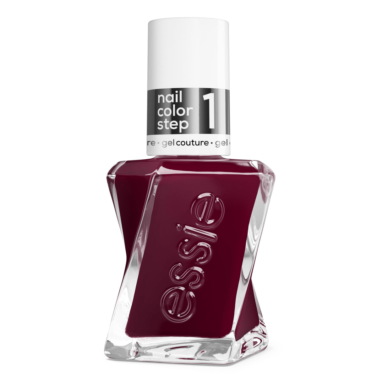 essie Clicks front bottle showing vibrant red color and sleek packaging benefit: clear shade preview