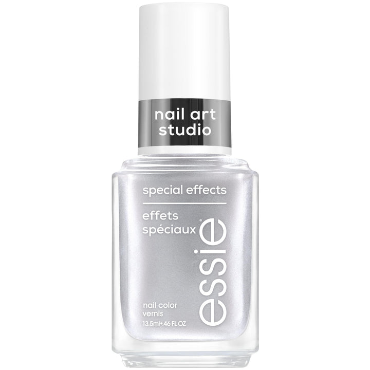 essie bottle front packaging showing silver cosmic chrome finish and brand clarity