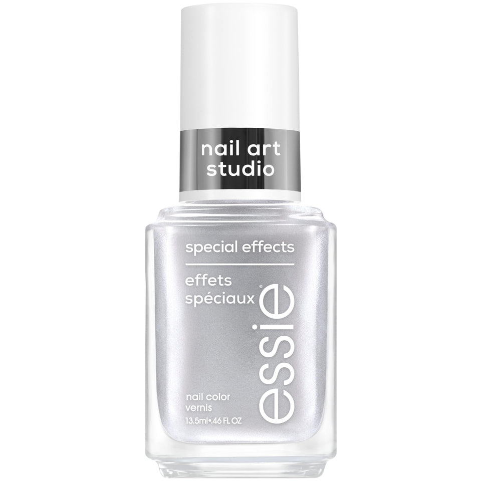 essie bottle front packaging showing silver cosmic chrome finish and brand clarity
