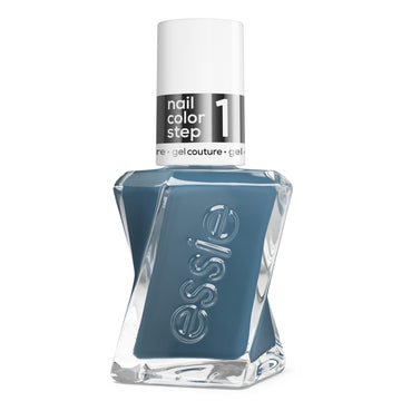 essie Cut Loose front bottle showing muted blue shade and brand labeling for easy identification