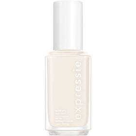 essie Daily Grind front bottle showing eggshell white polish and label, easy grab-and-go benefit