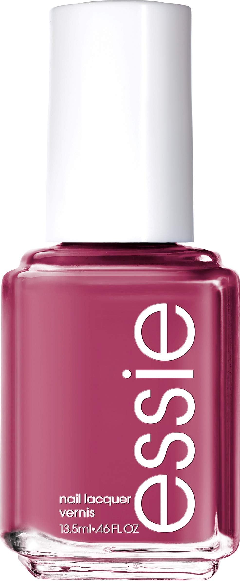 essie front bottle showing raspberry purple polish and glossy finish