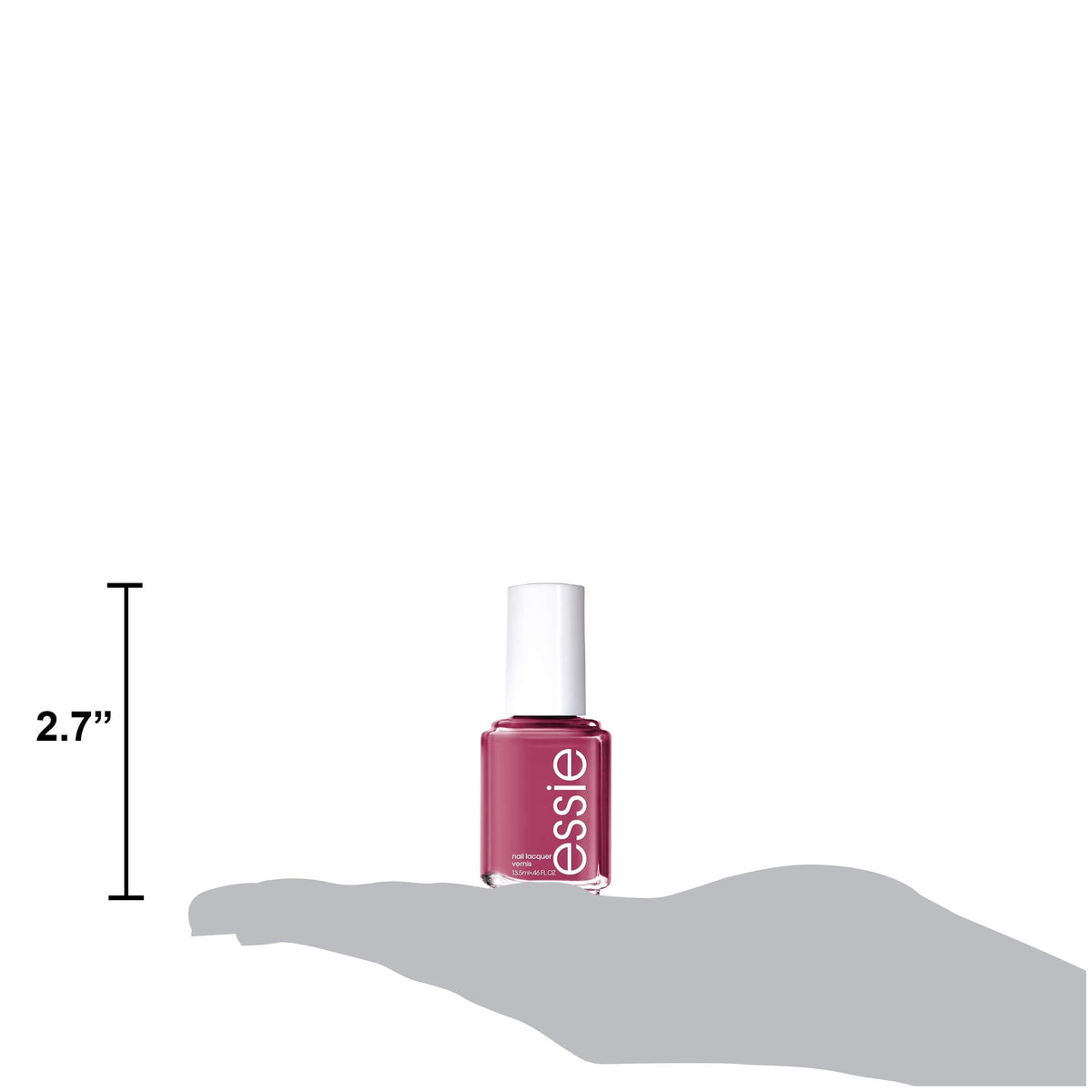 essie label detail showing shade name and vegan formula benefit