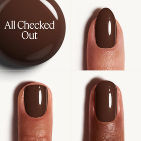 essie bottle close-up with curve-hugging brush demonstrating precise, even application benefit
