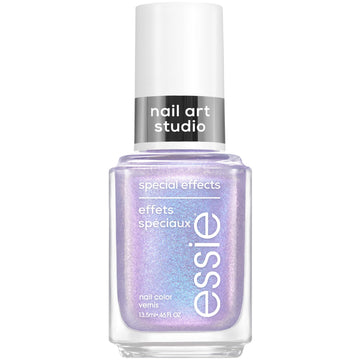 essie front bottle showing purple shimmer and easy glide brush benefit