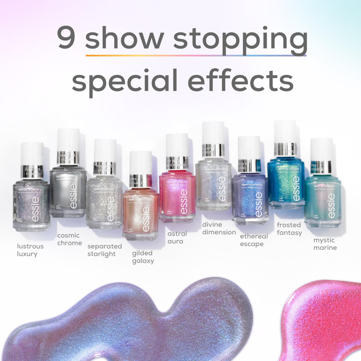 essie bottle next to coin showing 0.46 fl oz scale and portability benefit