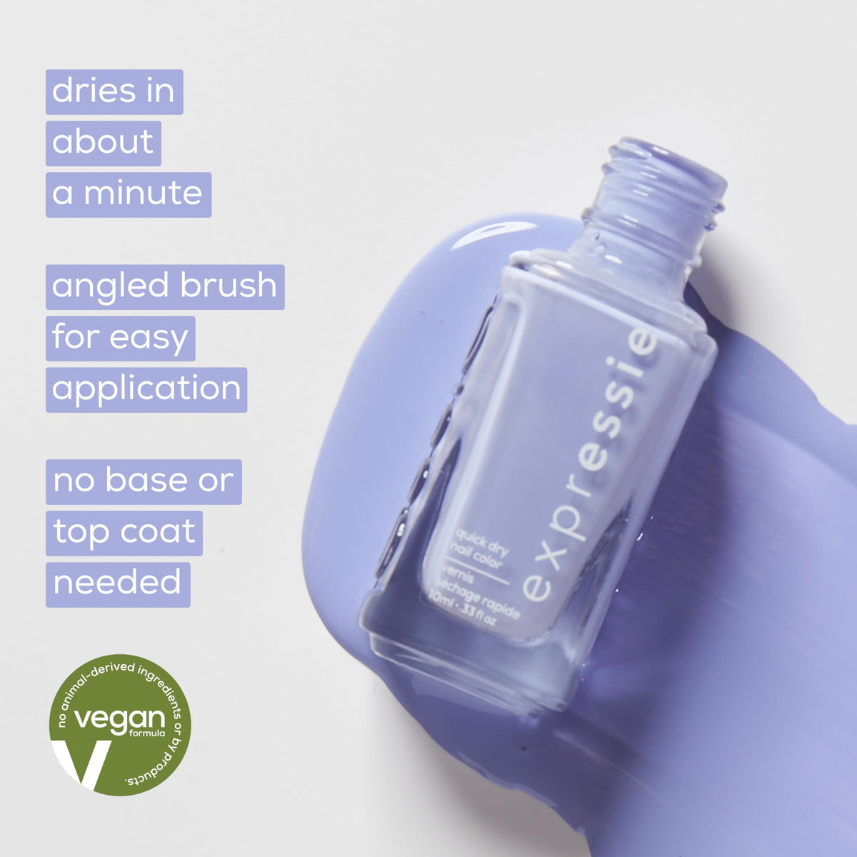 essie Expressie bottle cap detail highlighting brush design and precision application