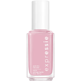essie bottle front view showing lilac color and compact size for convenience