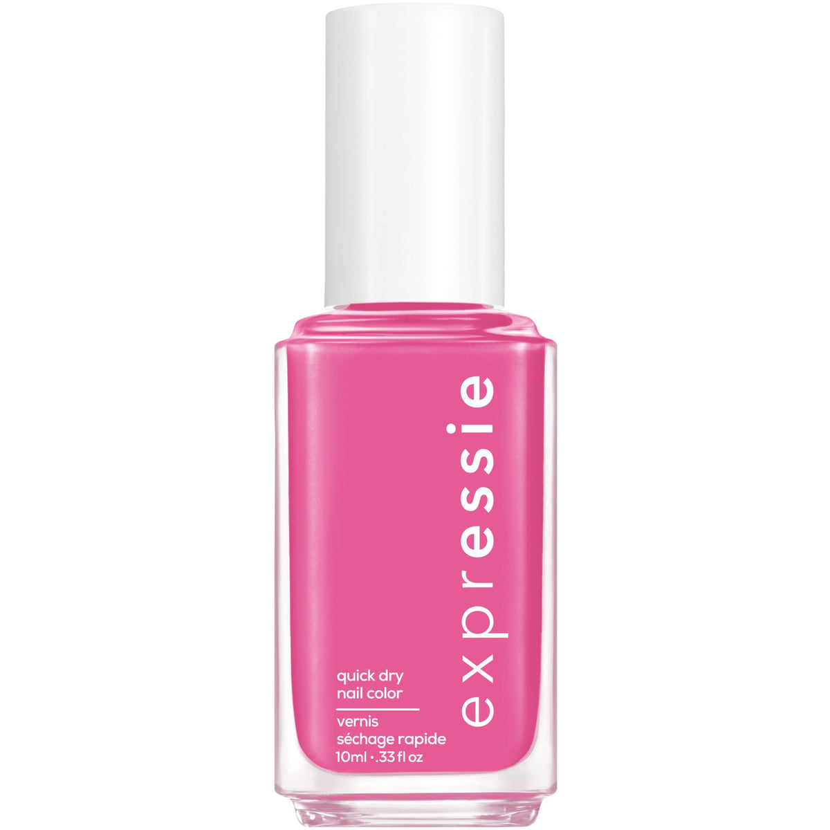 essie expressie front bottle showing hot pink color and portable design