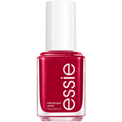 essie bottle front view showing tango red glossy finish and clean label