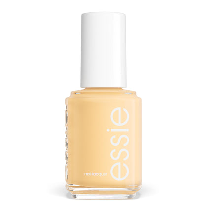 essie front bottle Unsalted showing creamy pale yellow polish and glossy finish benefit