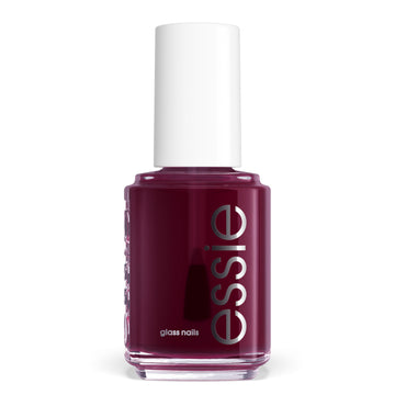 essie bottle front packaging showing Half Full purple and glossy benefit