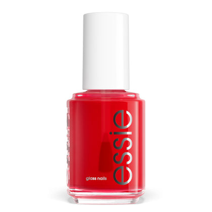 essie bottle front view showing translucent magenta color and glossy benefit