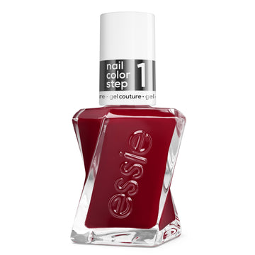 essie bottle front packaging showing gala-vanting red and longwear benefit