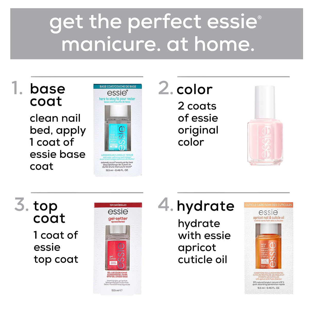 essie on an office desk conveying polished nails during meetings