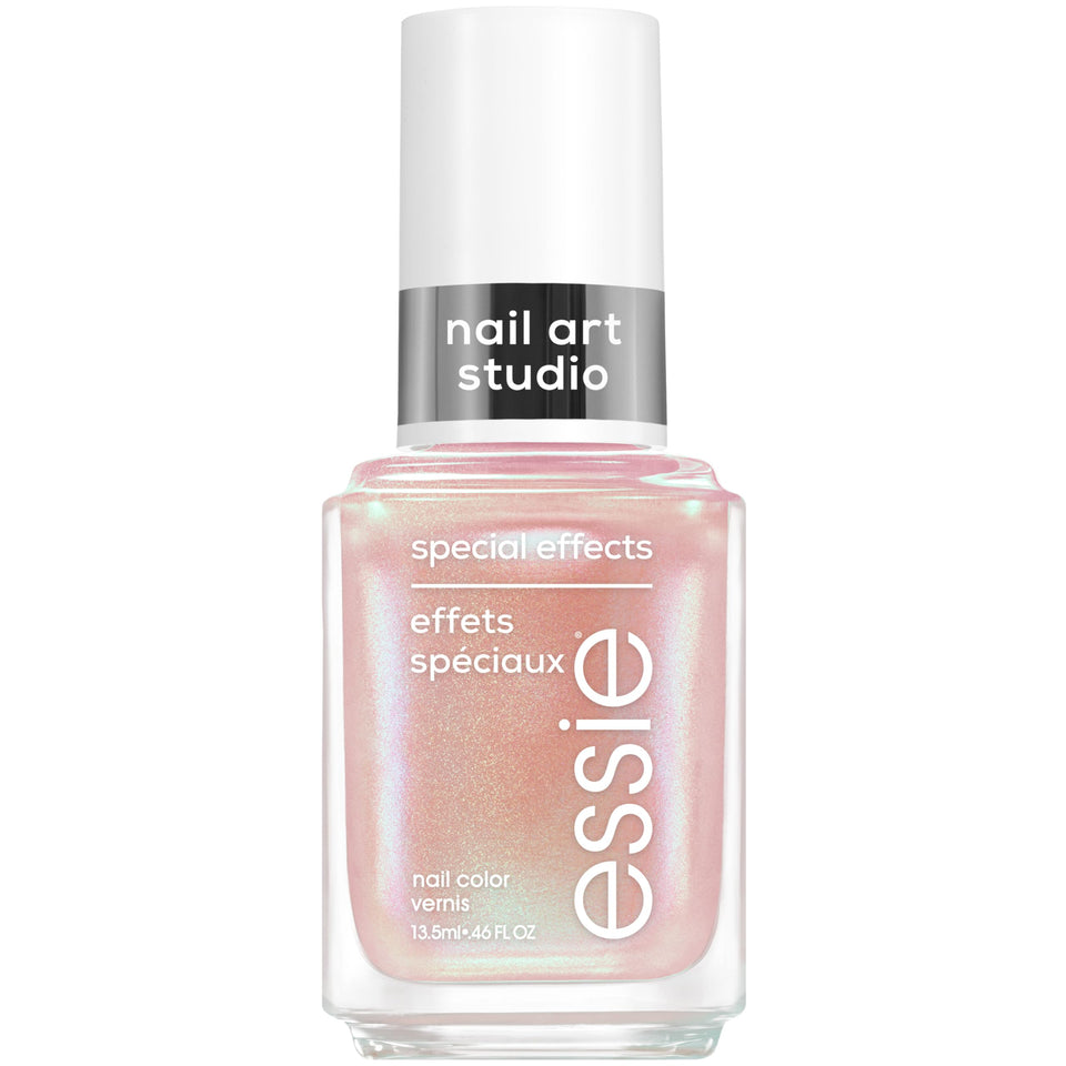 essie bottle front view showing peach chrome finish and brand clarity